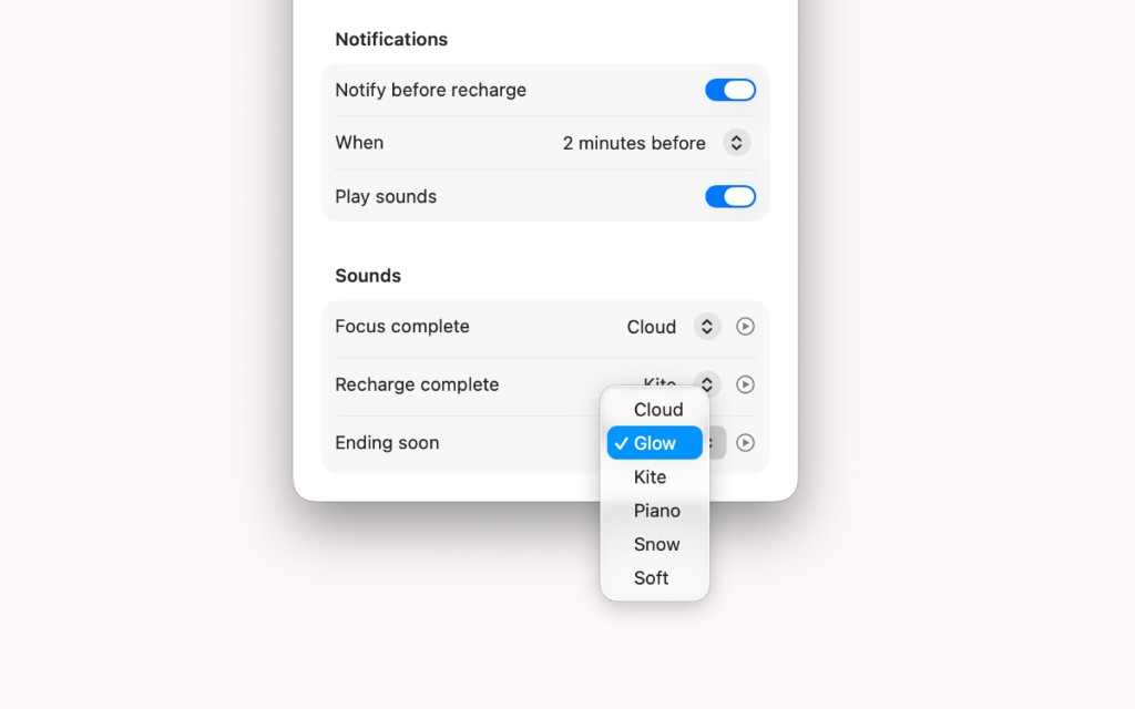 Shuki notification and sound settings